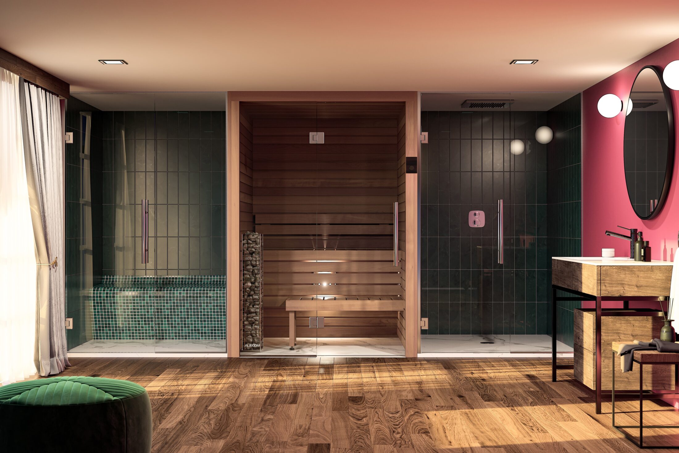 Auroom Cala Glass Cabin Sauna Kit - Image 6